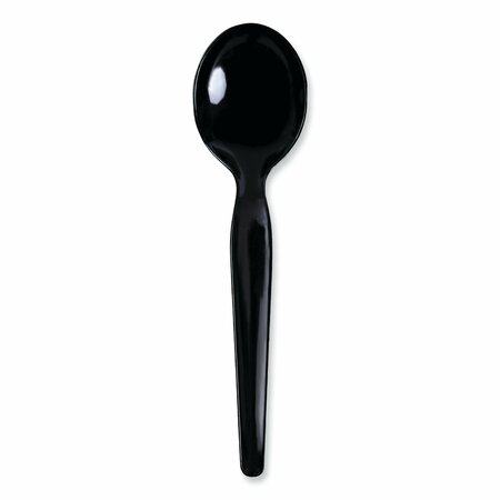 BOARDWALK Heavyweight Polystyrene Cutlery, Soup Spoon, Black, PK1000 SOUPHWPSBLA
